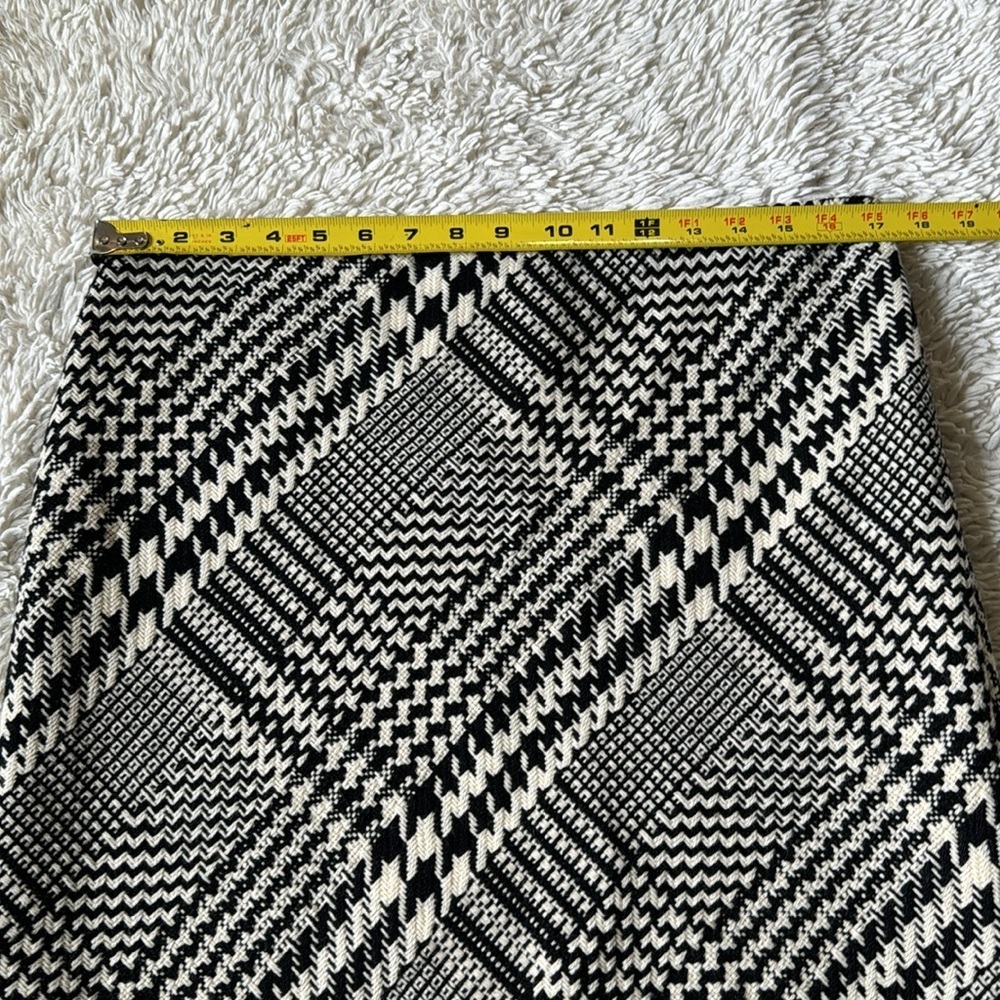 KENNETH COLE NY SKIRT black white houndstooth plaid wool short length size 12 - Picture 4 of 12